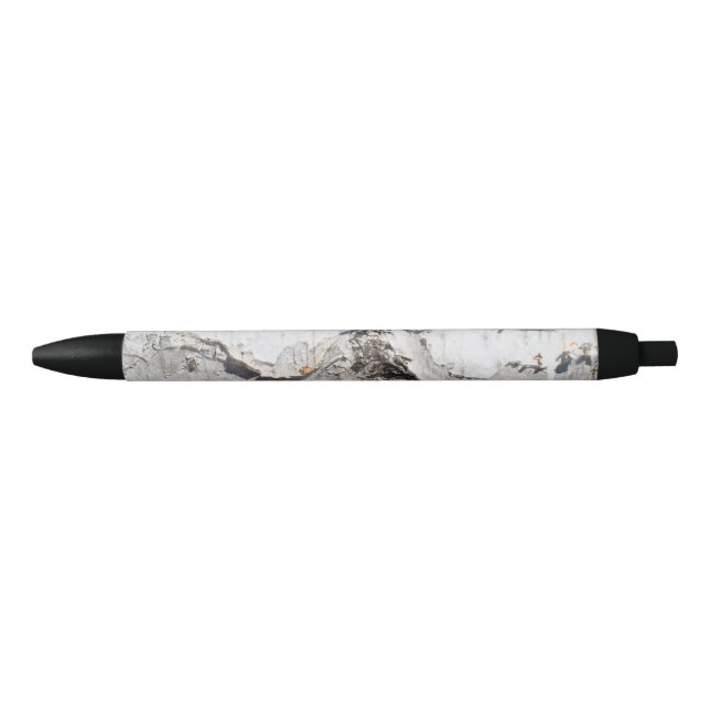 Stylo Noir Motif d'écorce de bouleau (Devant)