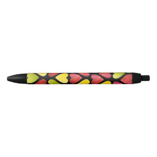 Stylo Noir Motif des coeurs colorés Apple