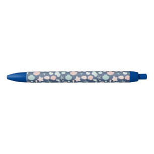 Stylo Noir motif des coquillages