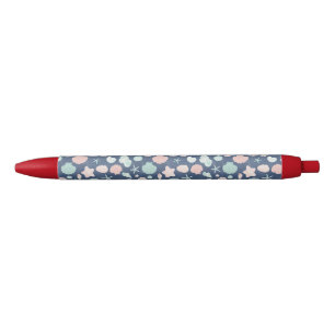 Stylo Noir motif des coquillages
