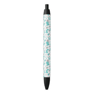 Stylo Noir Motif Des Eléphants Bleus, Eléphants Mignons, Étoi
