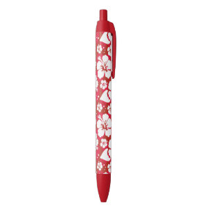 Stylo Noir Motif des fleurs d'Hibiscus