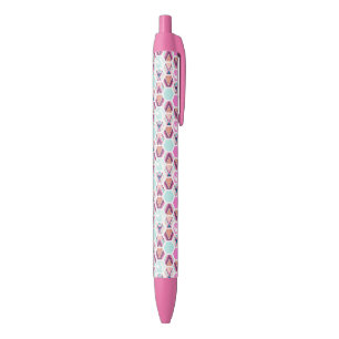 Stylo Noir Motif d'hexagone d'aquarelle