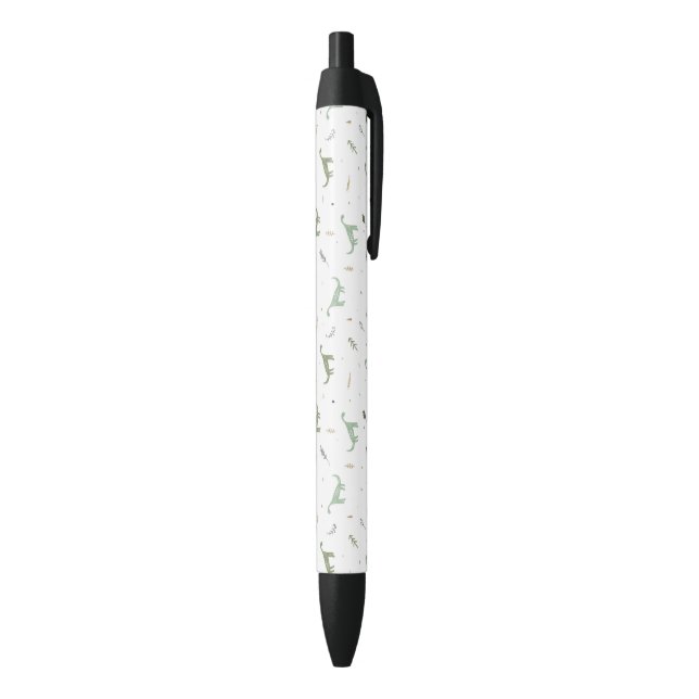 Stylo Noir Motif Dinosaure Vert (Bas (Vertical))