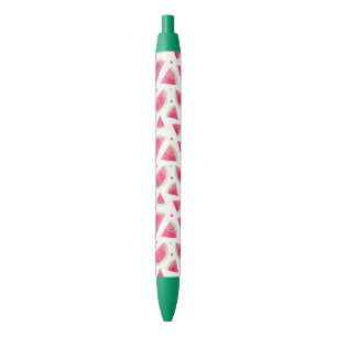 Stylo Noir Motif doux de pastèque d'aquarelle