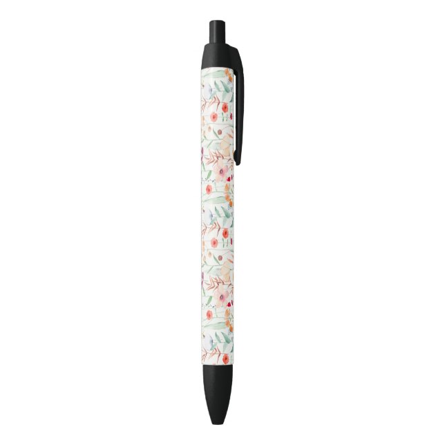 Stylo Noir Motif du jardin de fleurs Pastel (Bas (Vertical))