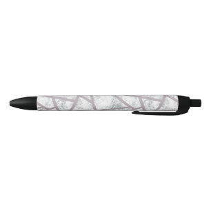 Stylo Noir Motif en mosaïque gris pâle