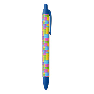 Stylo Noir Motif en plastique de blocs de construction