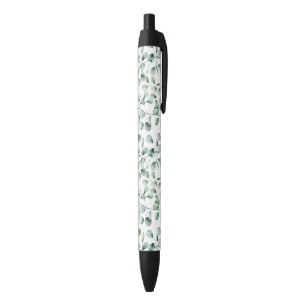 Stylo Noir Motif Eucalyptus aquarelle