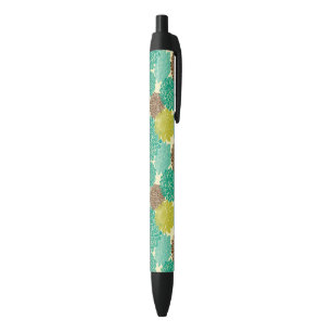 Stylo Noir Motif floral 12