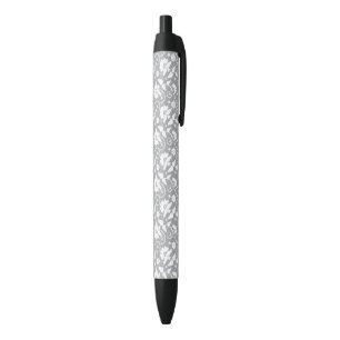 Stylo Noir Motif floral de dentelle