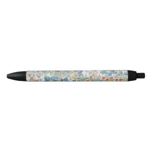 Stylo Noir Motif floral de géranium sauvage Art nouveau vinta