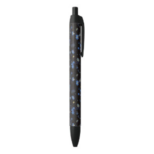 Stylo Noir Motif floral soufflé par vent