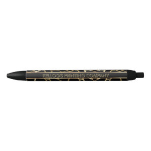 Stylo Noir Motif girafe noir et or