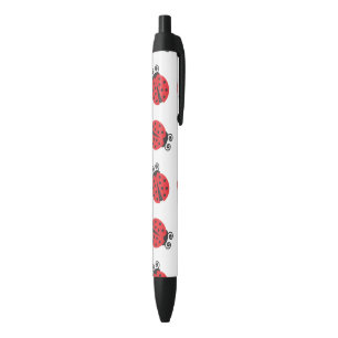 Stylo Noir Motif mignon de coccinelle