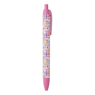 Stylo Noir Motif mignon de manucure de griffonnage
