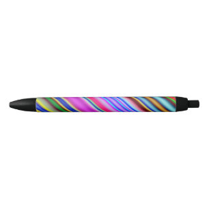 Stylo Noir Motif multicolore vibrant et attirant de rayures