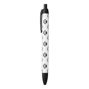 Stylo Noir Motif noir et blanc mignon d'empreintes de pattes