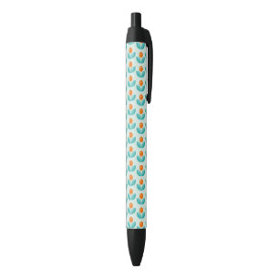 Stylo Noir Motif orange géométrique de style scandinave