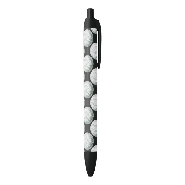 Stylo Noir Motif peint de boule de golf (Bas (Vertical))
