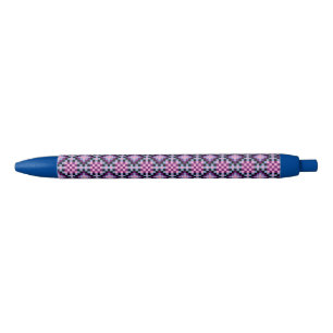 Stylo Noir Motif Pixel foncé