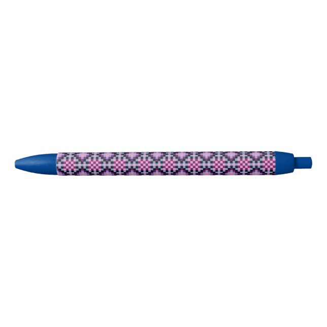 Stylo Noir Motif Pixel foncé (Devant)