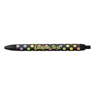 Stylo Noir Motif Pois Rainbow