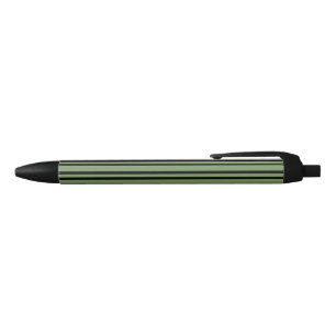 Stylo Noir Motif Rayures Vertes Noires