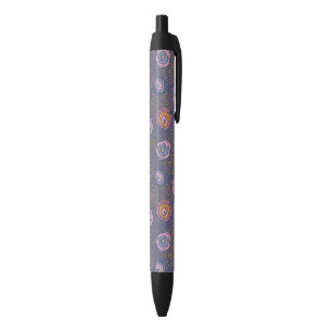 Stylo Noir Motif rose de champ de résumé