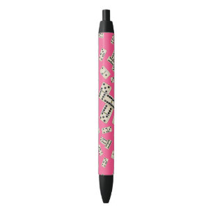 Stylo Noir Motif rose de domino d'amusement