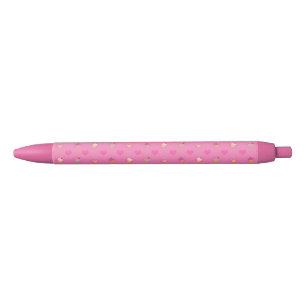 Stylo Noir Motif rose de petit gâteau