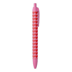 Stylo Noir Motif rose des Grands Coeurs rouges