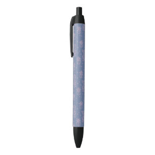 Stylo Noir Motif rose et pourpre de cactus de bande dessinée