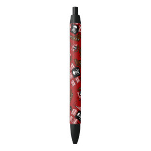 Stylo Noir Motif rouge de bateau de pirate