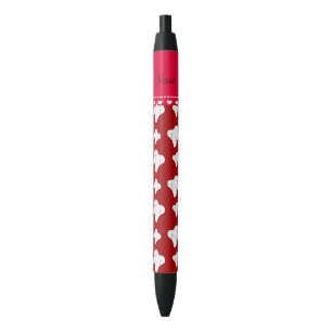 Stylo Noir Motif rouge mignon nommé personnalisé de dent