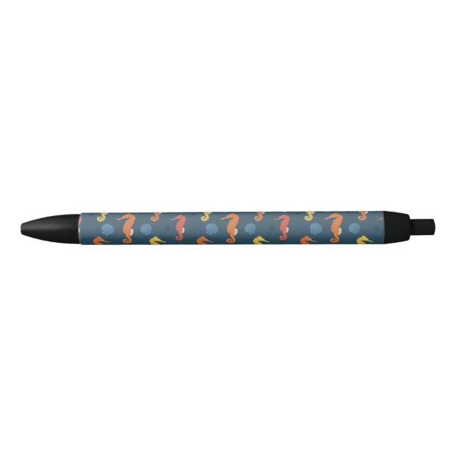 Stylo Noir Motif Seahorse (Devant)