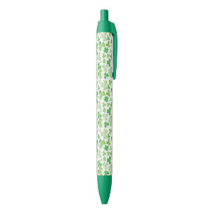 Stylo Noir Motif Shamrock Jour de la Saint Patrick vert