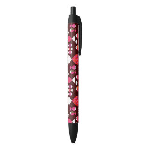 Stylo Noir Motif sous-marin de rétros poissons abstraits