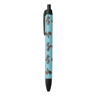 Stylo Noir Motif Staffordshire Bull Terrier bringé