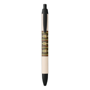 Stylo Noir Motif Tebeb Éthiopien