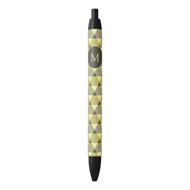 Stylo Noir Motif triangles (devant Vertical)