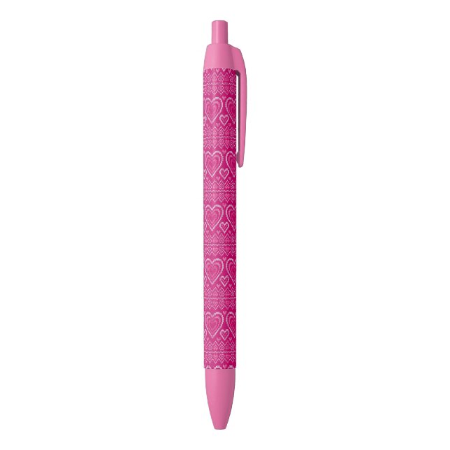 Stylo Noir Motif tricoté par Saint-Valentin 2 (Bas (Vertical))
