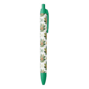 Stylo Noir Motif tropical de paresse