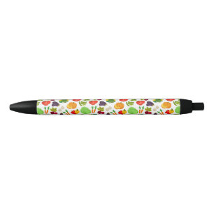 Stylo Noir Motif végétal transparent