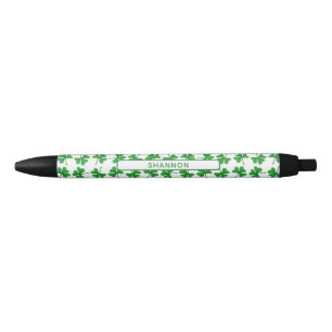 Stylo Noir Motif vert trèfle irlandais dégradé