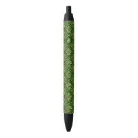 Motif vintage damassé or et vert foncé