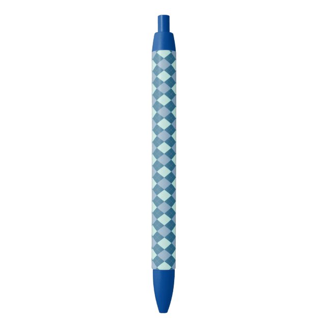 Stylo Noir Motif Vintage Jacquard bleu (devant Vertical)