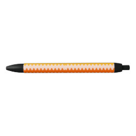 Stylo Noir Motif Zig Zag Jaune, Orange & Blanc Moderne