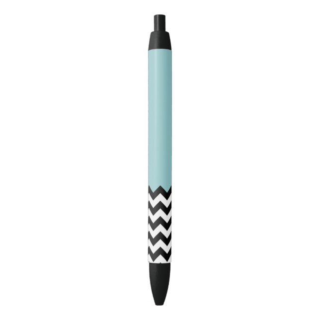 Stylo Noir Motif Zigzag noir et blanc, Chevron, Bleu (devant Vertical)