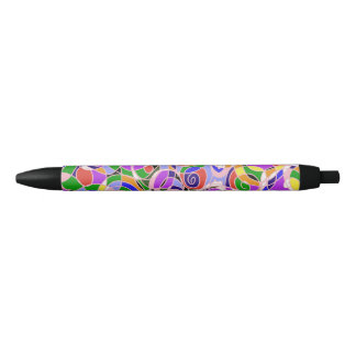 Stylo Noir Motifs abstraits de couleur pastel